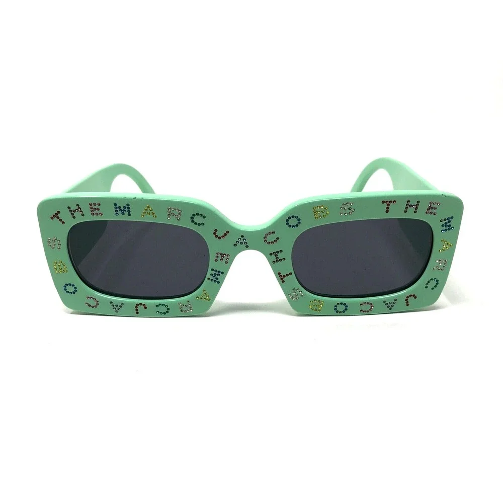 Marc Jacobs 488/S Sunglasses Green Hard‎ Case Rhinestone Logo Retro